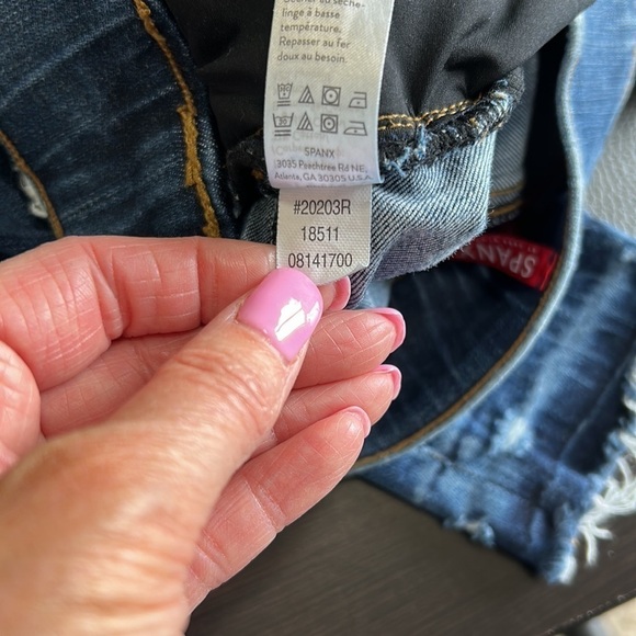 SPANX Denim Skinny Jeans Pants Raw Hem Pull On Medium Wash Denim 18511 XSmall - Picture 13 of 13